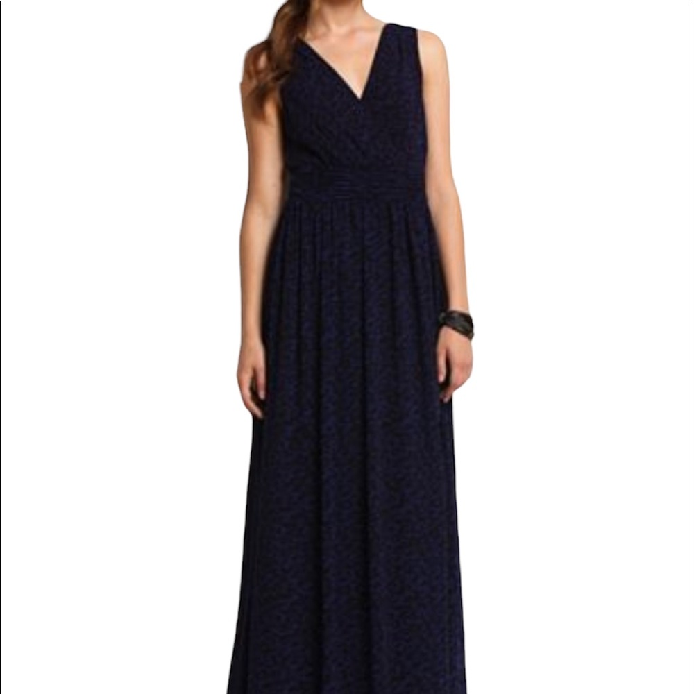 A/X Armani Exchange Black Blue Leopard Print Maxi Dress Size 4